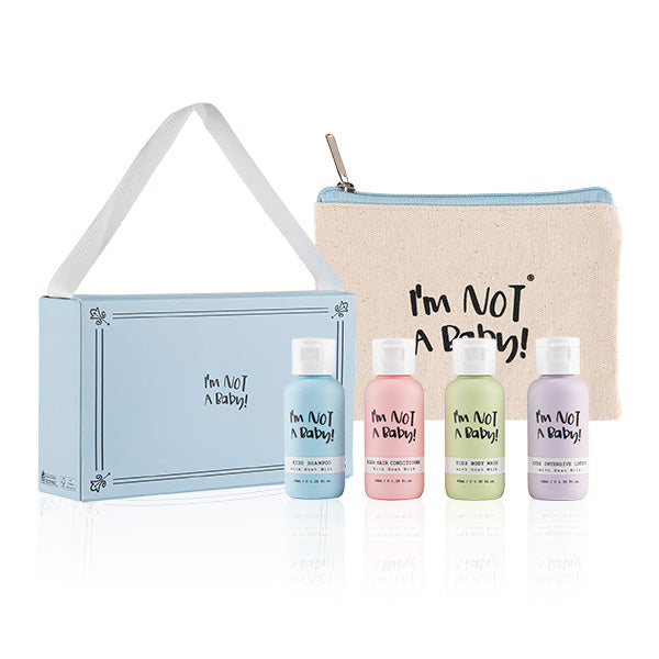 <I'm NOT Baby!> Trial Kit Children Travel Set Shampoo Conditioner Body Wash Lotion.
