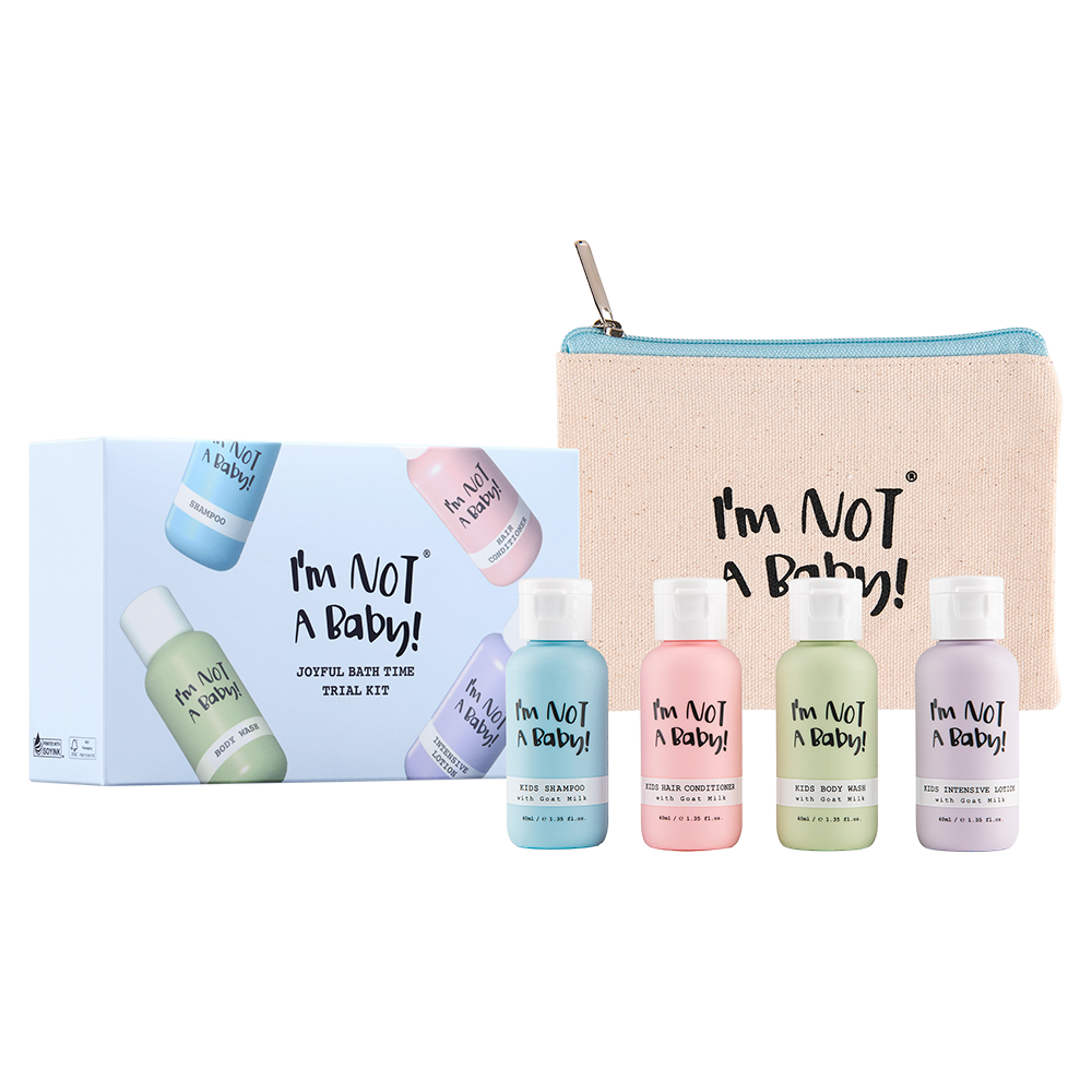 <I'm NOT Baby!> Trial Kit Children Travel Set Shampoo Conditioner Body Wash Lotion.
